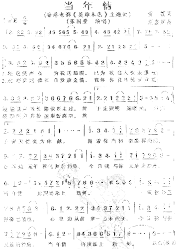 香港著名歌手张国荣经典歌曲简谱大全分享