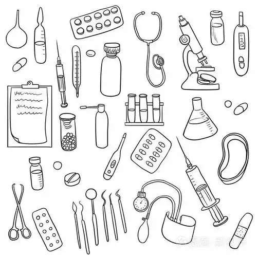 涂鸦套医疗设备插画-正版商用图片0ufnmw-摄图新视界