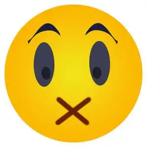 闭嘴的表情面部表情,闭嘴,沉默,不说话.社交网络和聊天插图.照片