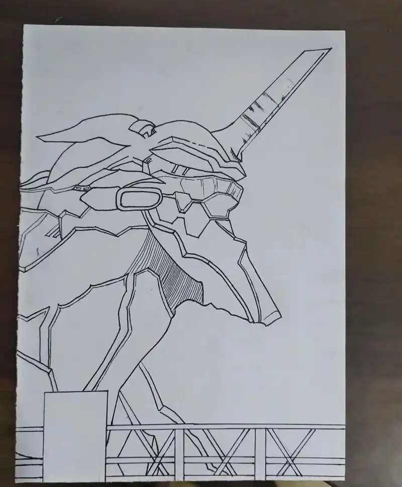 新手临摹个初号机 大佬指点指点,有什么不足