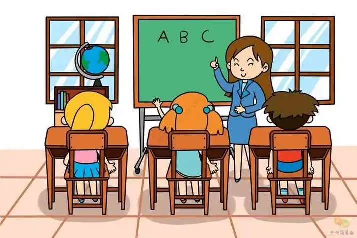 画小学生在教室上课的简笔画