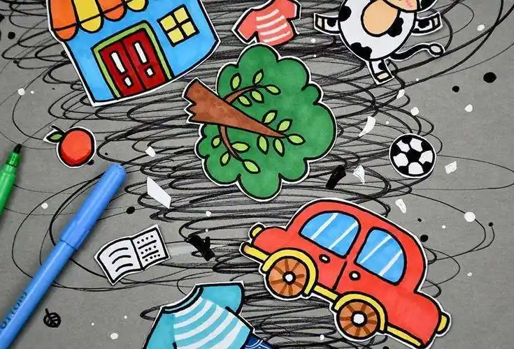 儿童画教程|幼儿趣味创想艺术课程《龙卷风来袭》_天气_小朋友们_灾害