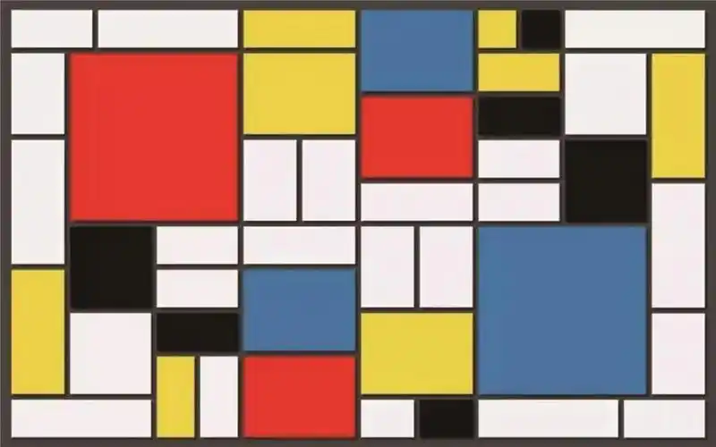 蒙德里安68 红黄蓝白黑的构图蒙德里安1872年出生于荷兰的清教徒