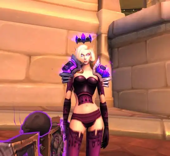 血精灵骑士紫色板甲幻化白皮肤和黑暗游侠皮肤对比