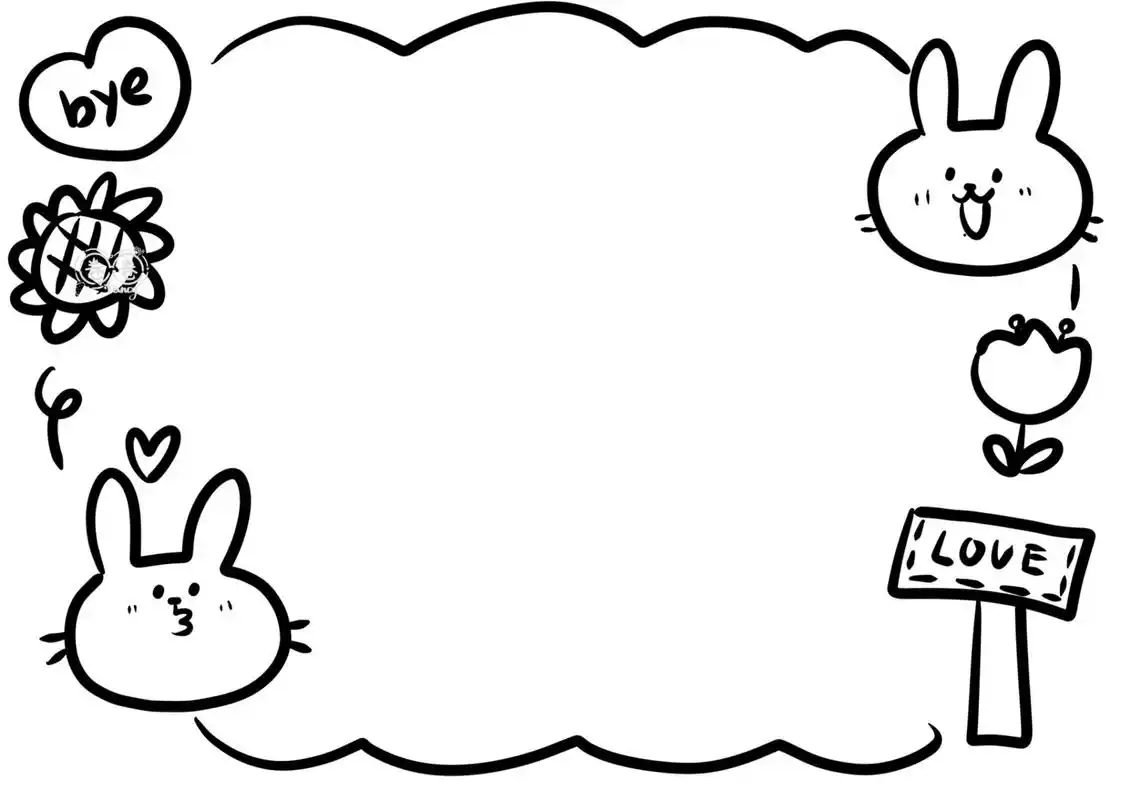 原创黑白边框82(六)手账幼儿园环创 毕业元素 可可爱爱的毕业季风格