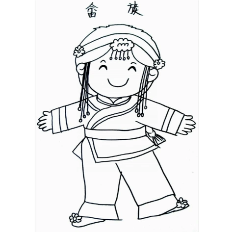 少数民族服装儿童画怎么画少数民族服装简笔画顺序少数民族儿童服饰