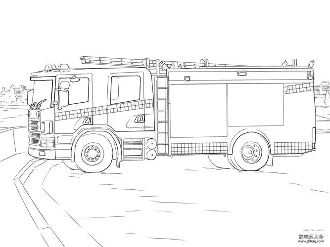 学画消防车