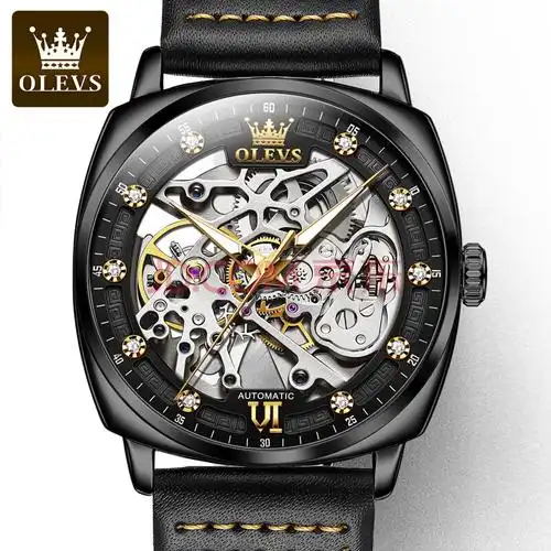 欧利时(olevs)手表男机械表全自动镂空夜光防水男士手表高档品牌男表