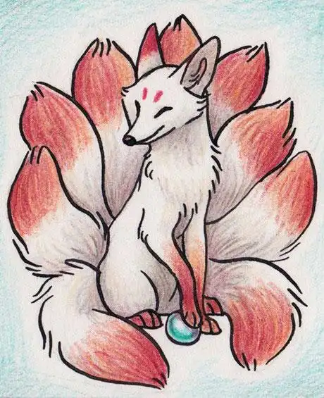 29张上色的九尾狐纹身手稿