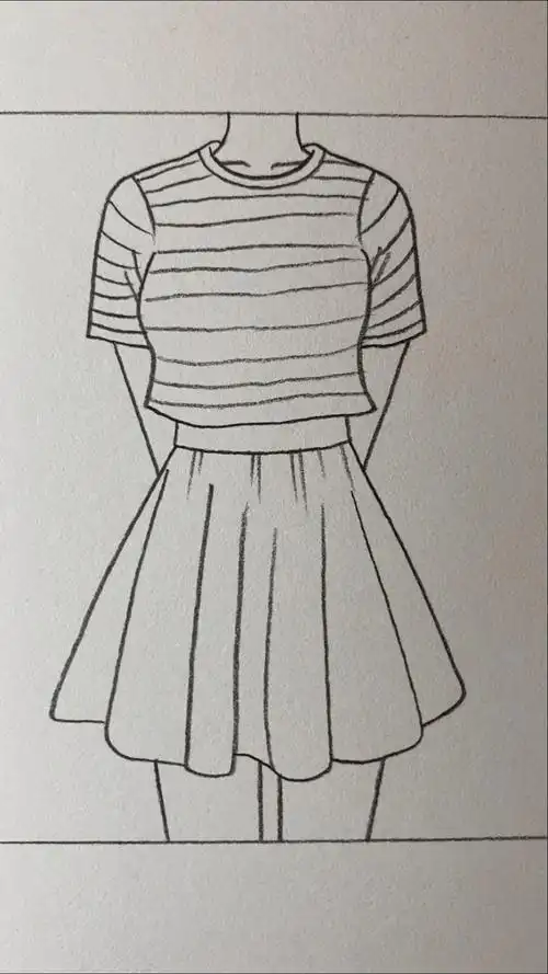 动漫女孩裙装的画法
