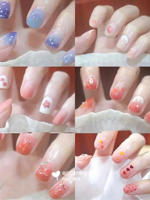 夏日糖果色美甲