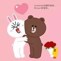 布朗熊和可妮兔呆萌情侣头像【点击鼠标右键下载】