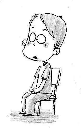 坐着椅子的老人简笔画 简笔画图片大全-普车都