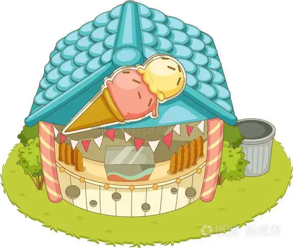 卡通冰淇淋白色的黑巧克力吧巧克力冰淇淋脆饼干加果酱手绘甜甜圈无缝