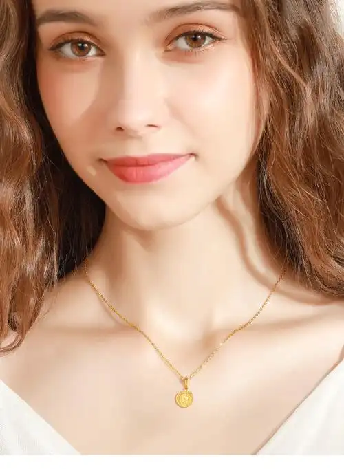 covmasaur轻奢品牌项链女士999女王女神头像吊坠金金小