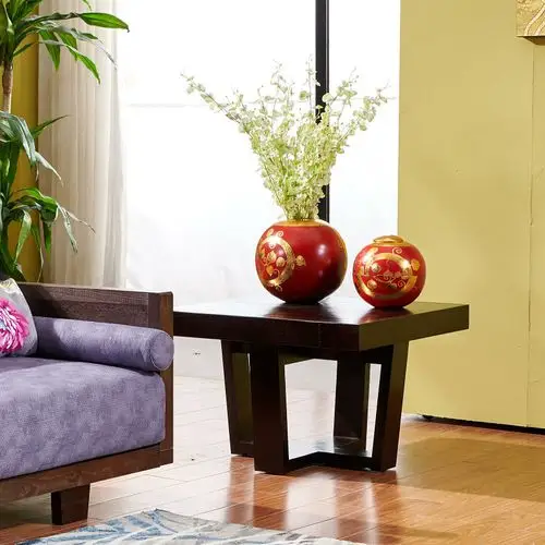 中式沙发休闲茶几色小槟榔几新筑家新中式实木角几