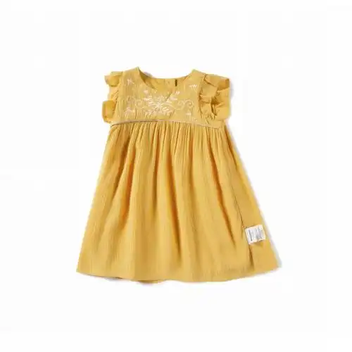 巴拉巴拉女童连衣裙宝宝公主裙儿童裙子洋气文艺风荷叶袖轻薄款裙