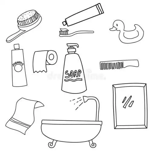 卫生间废纸简笔画卡通