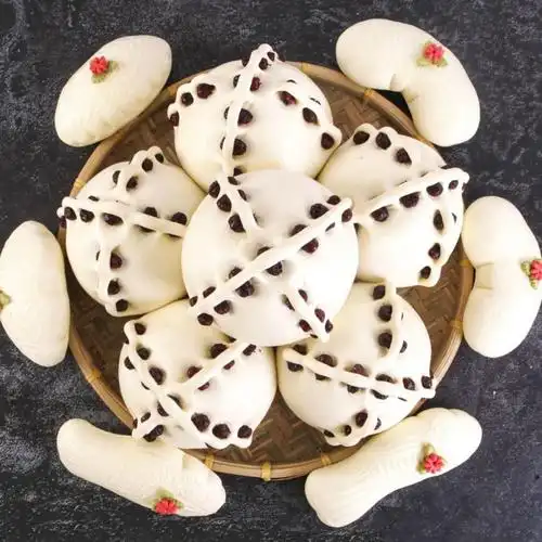 胶东红枣花饽饽山东特产花样大馒头上供过年礼盒手工老面馍 大枣饽饽