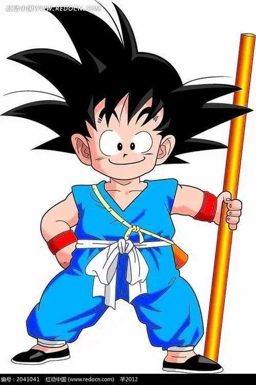 七龙珠孙悟空蓝色简笔画