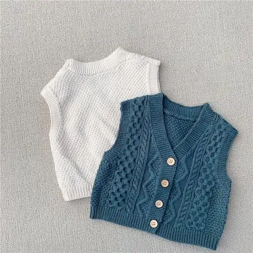 ins春秋百搭婴童复古男童女童婴幼儿针织马甲马甲