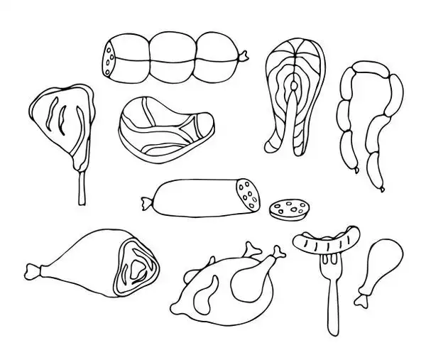 收藏的涂鸦肉插图图片