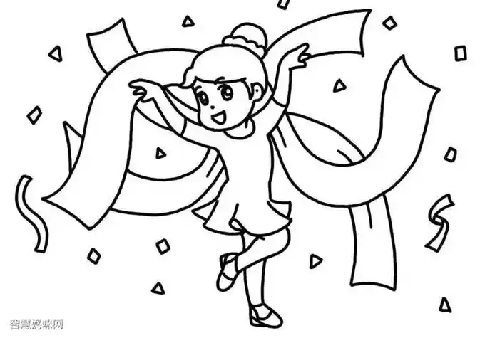 小孩跳舞简笔画小孩怎样画