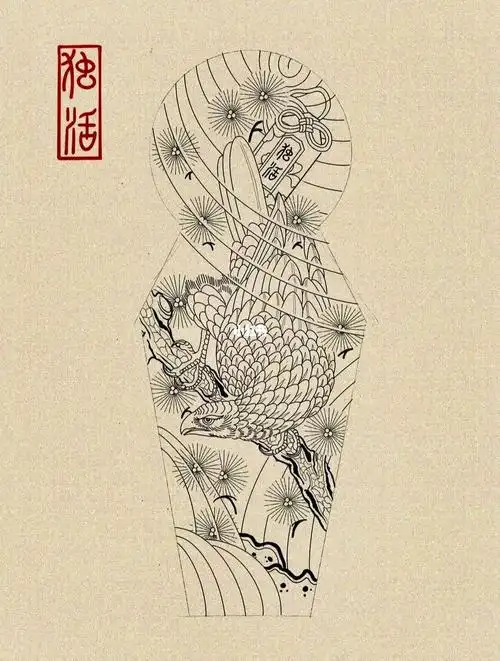 老传统花臂纹身手稿赏析