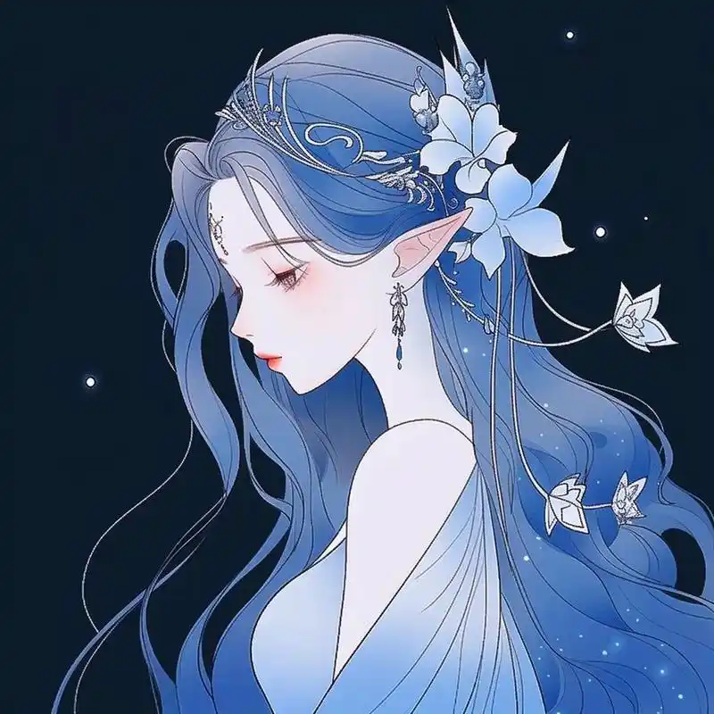 蓝色系头像:眼里有星辰大海,心就有繁花似锦,遇见你,四季如春.