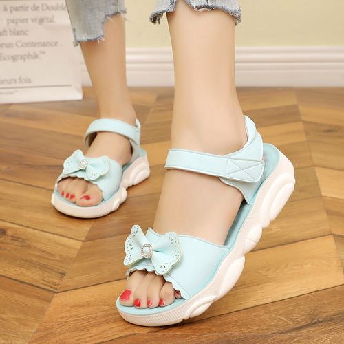 凉鞋2022新款夏季软底中大童儿童女孩小学生大码时尚时装凉鞋粉色40