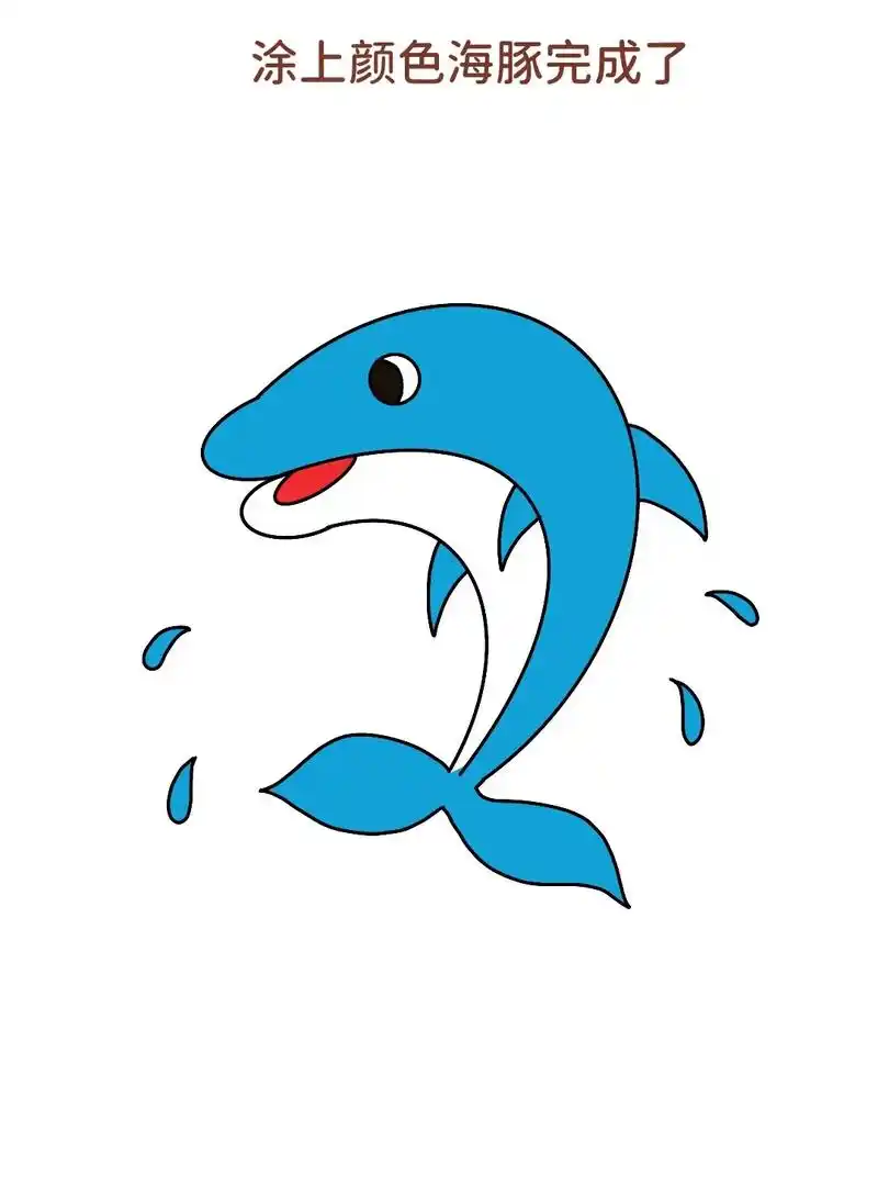 简单好画的海豚简笔画教程来啦!