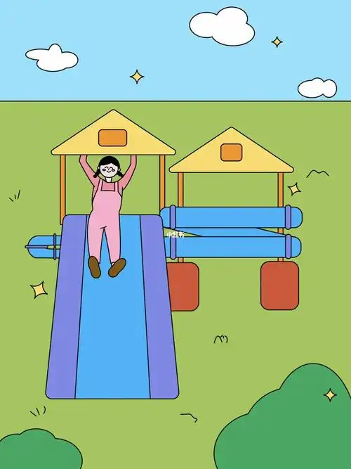 day17场景插画之游乐场滑梯