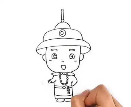 皇帝全身简笔画怎么画步骤教程