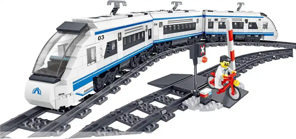 遥控ql0310和谐号高速列车电机动兼容乐高积木插拼装男孩玩具定制