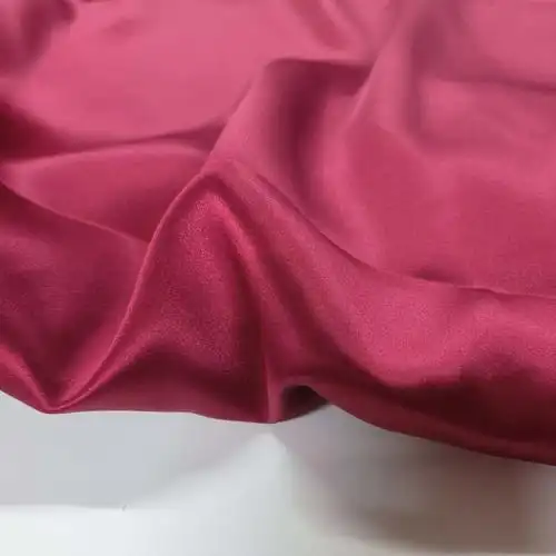 真丝素绉缎苏州缎桑蚕丝色丁面料多种颜色现货服装面料中国红色