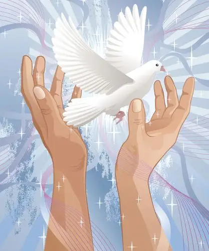 手捧白鸽矢量素材,适合做和平主题素材