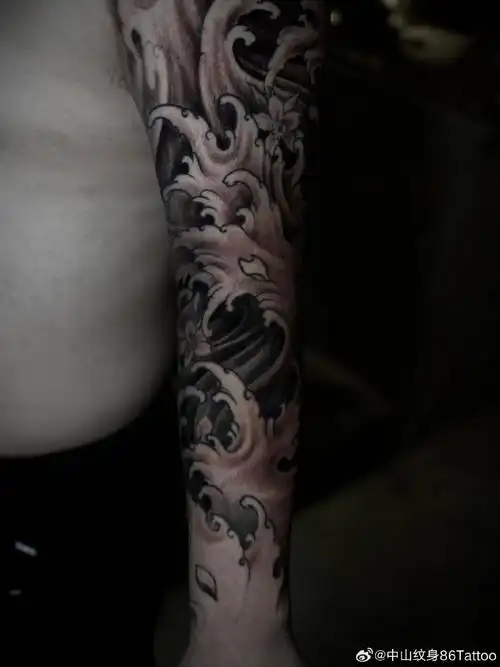 未来继续为你创造更多作品98#浪花花臂浪花花臂纹身图片花臂浪花