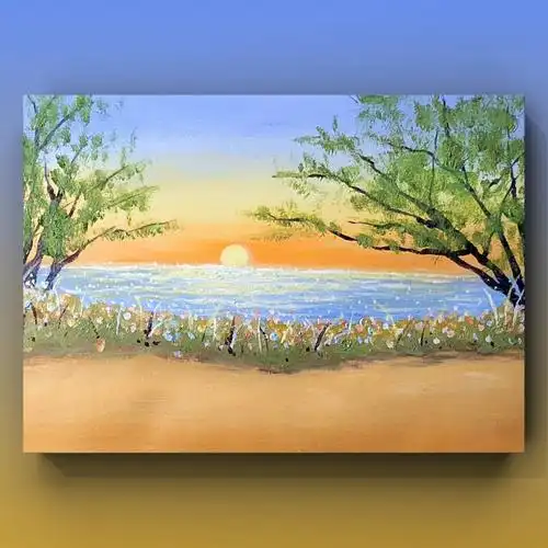 丙烯画复苏风景画零基础步骤图