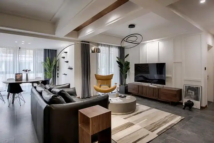 悠雅82平混搭复式客厅布置图客厅窗帘潮流混搭客厅设计图片赏析