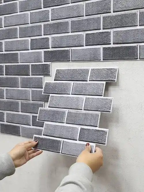 餐馆3d复古立体青砖墙贴中式仿古砖纹墙纸自粘防水防潮背景墙商用