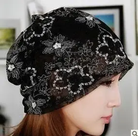 编织太阳帽针织复古薄款夏天花朵帽子女镂空钩针夏季手工钩花蕾丝