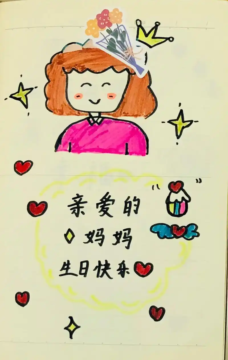 感谢大闺女给我做的生日贺卡 果然女儿是妈妈的小棉袄没错啦 - 抖音