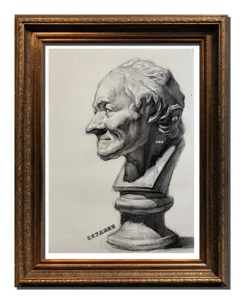 素描石膏人像伏尔泰