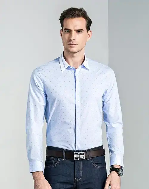 凯撒大帝caesar男装特卖旗舰店凯撒大帝2018秋季上新修身波点舒适简约