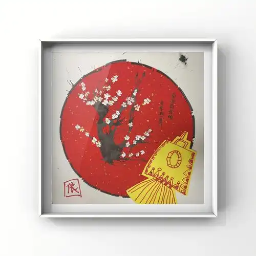 创意儿童画  #梅花  #宫灯