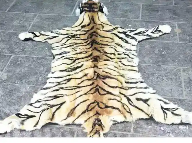 仿真老虎皮装饰挂件沙发垫地毯影视仿真虎皮标本假老虎皮装饰专拍定制