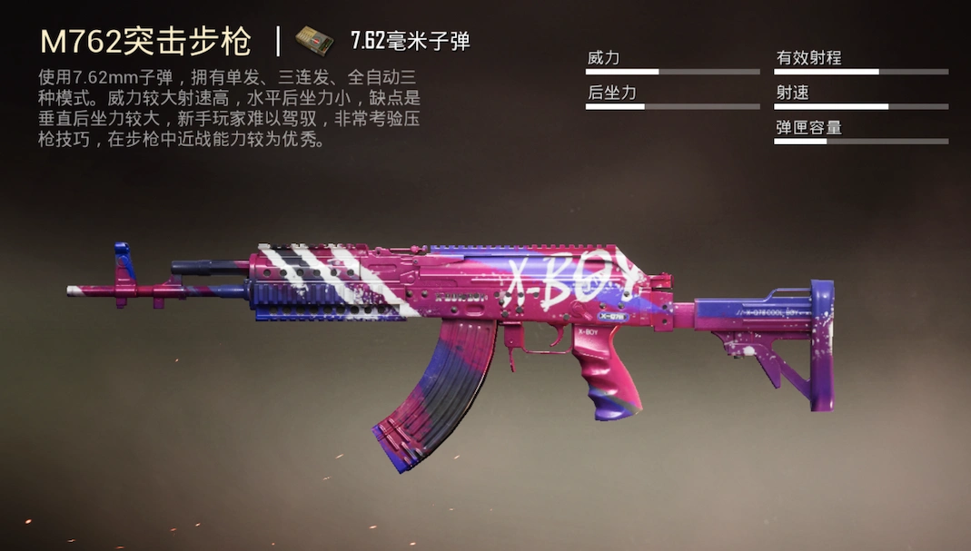 和平精英5款最骚气枪皮m4亮粉原地蹦迪m762这款皮肤大神