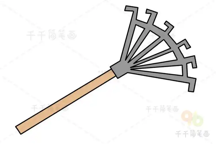 铁耙子简笔画教程铁耙子简笔画教程钉耙简笔画怎样画简笔画十齿耙小