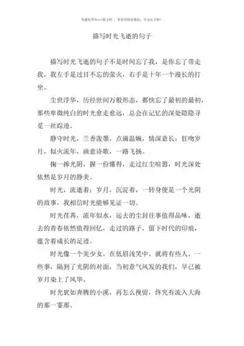 描写时光飞逝的句子word版