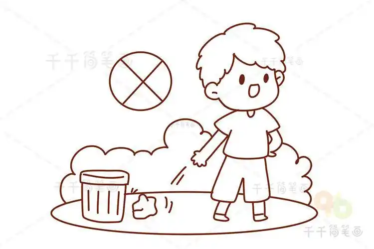 小学生健康文明简笔画讲文明懂礼貌做阳光好少年简笔画敬礼的小朋友简